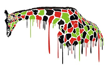 Image showing Giraffe, abstract painting 