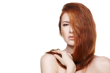 Image showing Beautiful woman with red hair