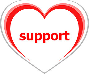 Image showing internet concept, support word on love heart