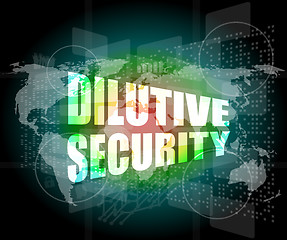 Image showing dilutive security on digital touch screen