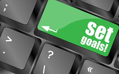 Image showing set goals button on keyboard - business concept