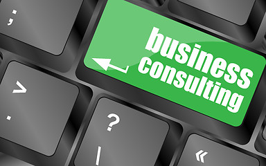 Image showing Computer keyboard with business consulting key. business concept