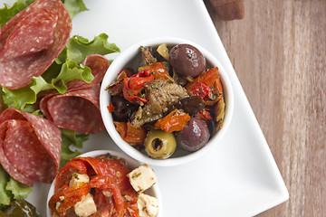 Image showing Olives And Sundried Tomatoes