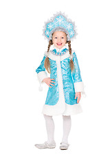 Image showing Girl posing in snow maiden costume