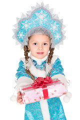 Image showing Little girl in christmas costume