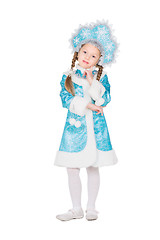 Image showing Girl in snow maiden costume