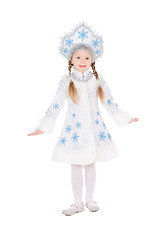 Image showing Girl posing in snowflake costume