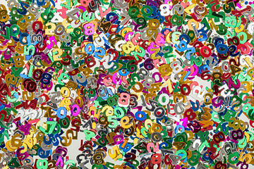 Image showing small color numbers confetti background