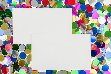 Image showing small color confetti and empty card