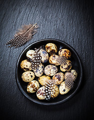 Image showing Easter still life with quail eggs