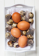 Image showing Easter still life with eggs