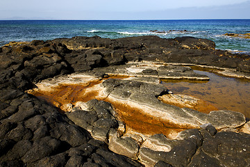 Image showing landscape rock stone in lanzarote spain isle 