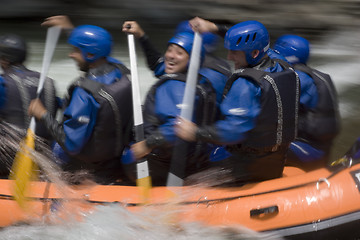 Image showing Fun on wild water