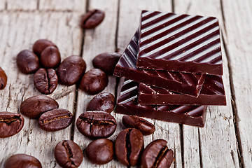 Image showing chocolate sweets and coffee beans