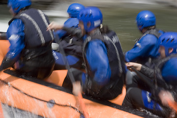 Image showing Teamwork on whitewater