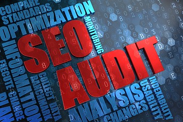 Image showing SEO Audit -  Wordcloud Concept.