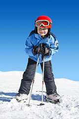 Image showing Boy on skis