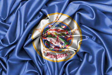 Image showing Satin flag, three dimensional render