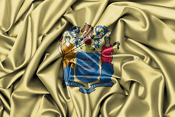 Image showing Satin flag, three dimensional render