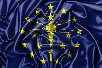 Image showing Satin flag, three dimensional render