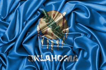 Image showing Satin flag, three dimensional render