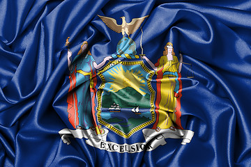 Image showing Satin flag, three dimensional render