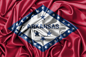 Image showing Satin flag, three dimensional render