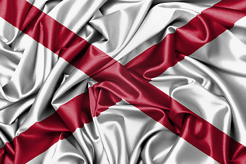 Image showing Satin flag, three dimensional render