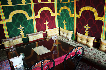 Image showing  Interior of a Morrocan restaurant.