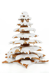 Image showing christmas gingerbreads tree on white background