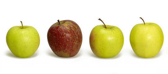 Image showing apples in a row