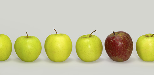 Image showing apples in a row