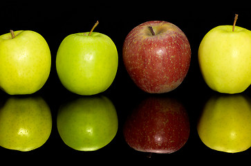 Image showing apples in a row