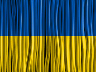 Image showing Ukraine Flag Wave Fabric Texture Background