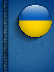 Image showing Ukraine Flag Button in Jeans Pocket