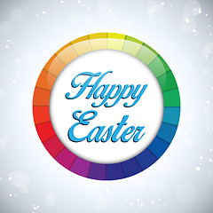 Image showing Happy Easter Rabbit Bunny on Rainbow Background