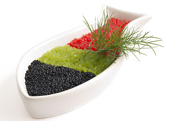 Image showing caviar in a bowl-shaped over