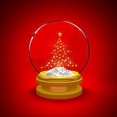 Image showing Snow Globe with Christmas tree