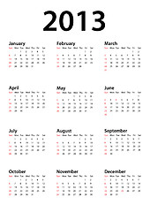 Image showing Calendar 2013 on white