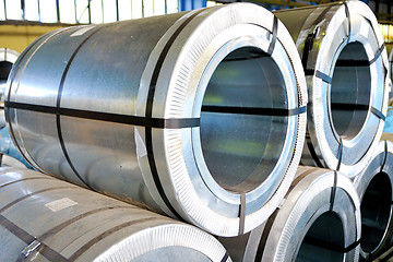 Image showing rolls of steel sheet