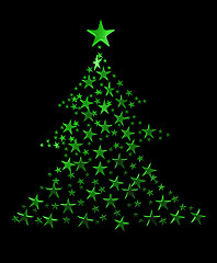 Image showing green Christmas Tree on black