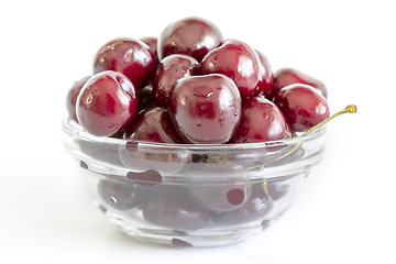 Image showing Cherry in glass bowl