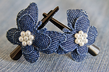 Image showing blue hairclips