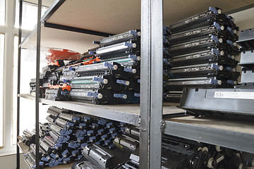 Image showing Laser cartridges on the shelves