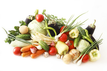 Image showing colored vegetables composition isolated on white