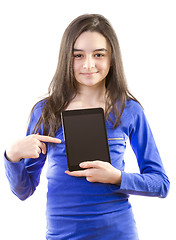 Image showing Happy teen girl with digital tablet 