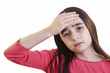 Image showing Little girl with headache