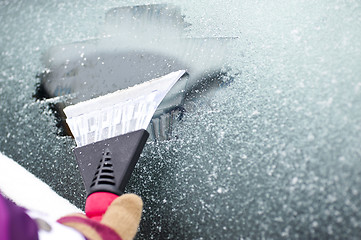 Image showing Cleaning car windows