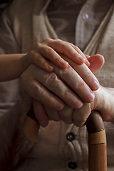 Image showing grandfather and granddaughter hands