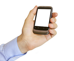 Image showing Holding Mobile Smart Phone In Hand